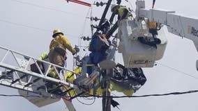 Skydiver becomes stuck in power lines in Riverside County