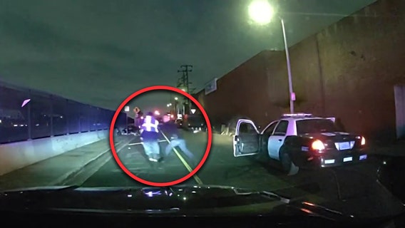 Skateboard pursuit: Man attempts to evade LAPD officers by riding away from scene