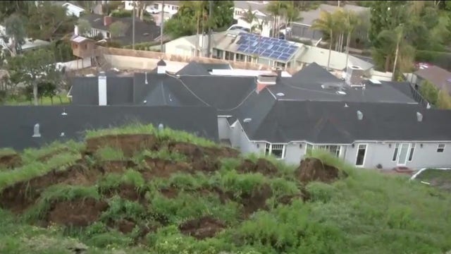 Family displaced after hillside collapse in Pacific Palisades
