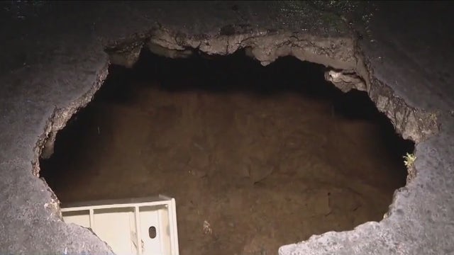 Rain causes sinkholes on LA County roads