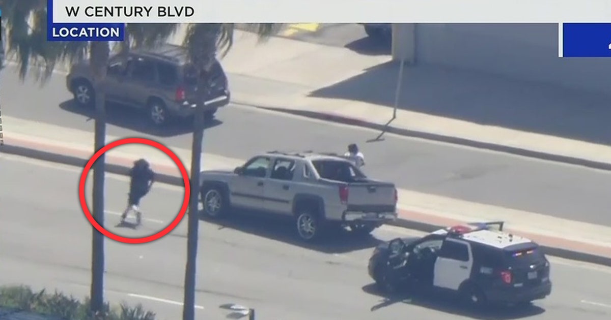 LA police chase: Suspect hits vehicle, jumps into another during wild 2 ...