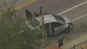 LA police chase of stolen vehicle abruptly ends in Wilmington area, 2 suspects in custody
