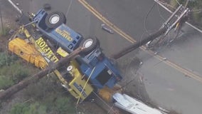 Crane operator killed after crane overturns on powerlines near PCH in Malibu