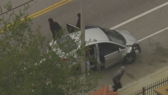 LA police chase of stolen vehicle abruptly ends in Wilmington area, 2 suspects in custody