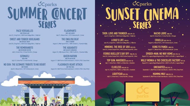 OC Parks announces free 2023 summer concert, movie screening lineup