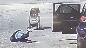 Video: Baby in stroller rolls toward California traffic, good Samaritan saves child last-second