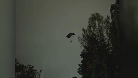 Mystery parachutist spotted in Santa Ana