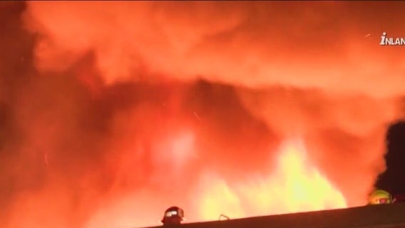 Roof collapses in Upland strip mall fire