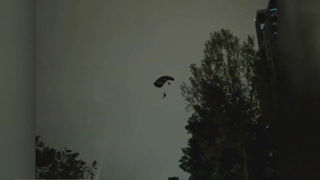 Mystery parachutist spotted in Santa Ana