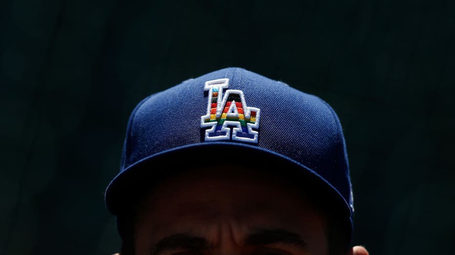 La dodgers pride store hat