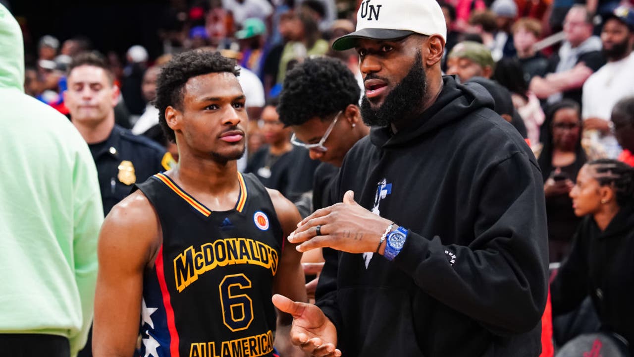 LeBron leaving LA? 'King James' reacts to Bronny's NBA mock draft