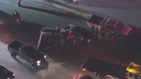 At least 1 killed, 6 injured in 10-car wreck on Upland freeway