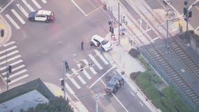 LAPD pursuit ends in crash near West Adams