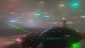 Street takeovers plague LA intersections: Drivers engage in dangerous stunts with fireworks, laser shows