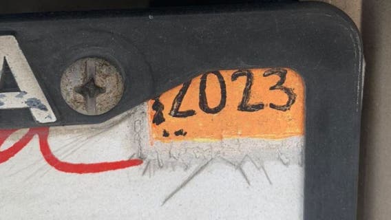 California driver paints registration sticker on license plate