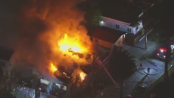 Crews battle fire at vacant Westlake home