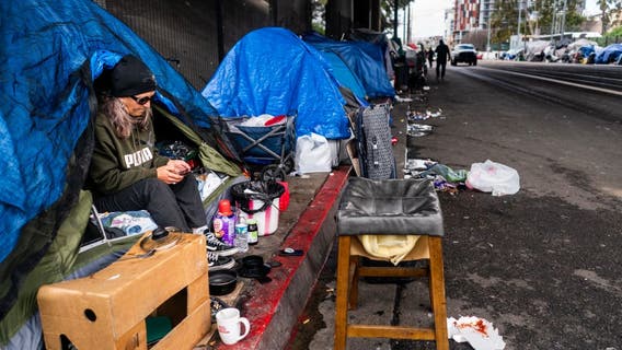 San Diego opens first 'safe sleeping site' tents for homeless people