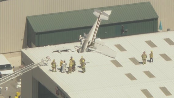 Small plane crashes into building at Long Beach Airport