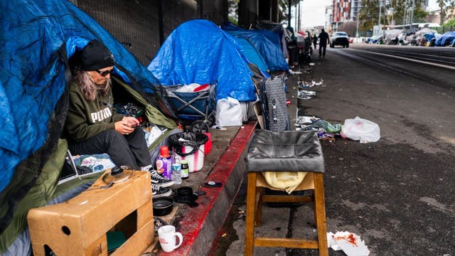 San Diego opens first 'safe sleeping site' tents for homeless people