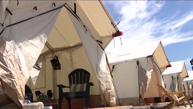 Culver City turns parking lot into tent village for homeless