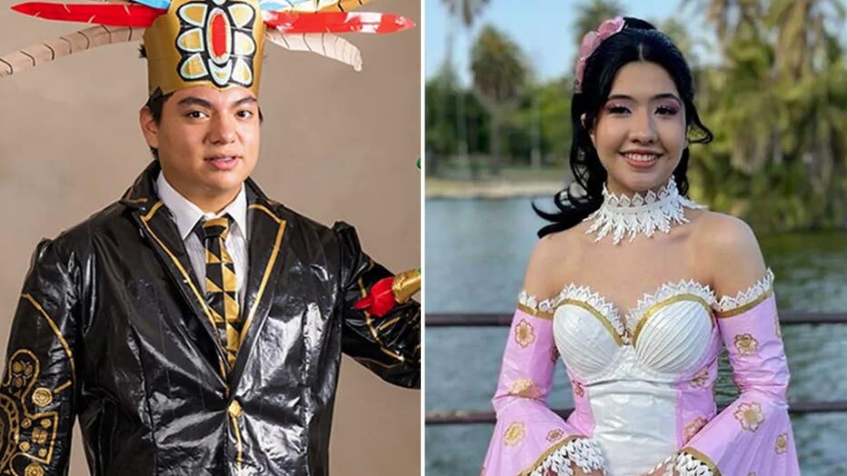 Male and female teens pose for their winning photos