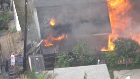 Large fire destroys home, car in Redondo Beach; Residents use garden hose, squirt gun to help