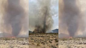 'Fire tornadoes' erupt in York Fire in Mojave Desert