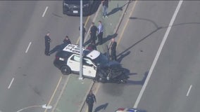 LAPD patrol vehicle involved in Mid-City crash