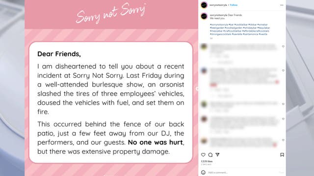 'What are we supposed to think?': Popular LA bar hit with anti-LGBTQ messages, slashed tires, alleged arson