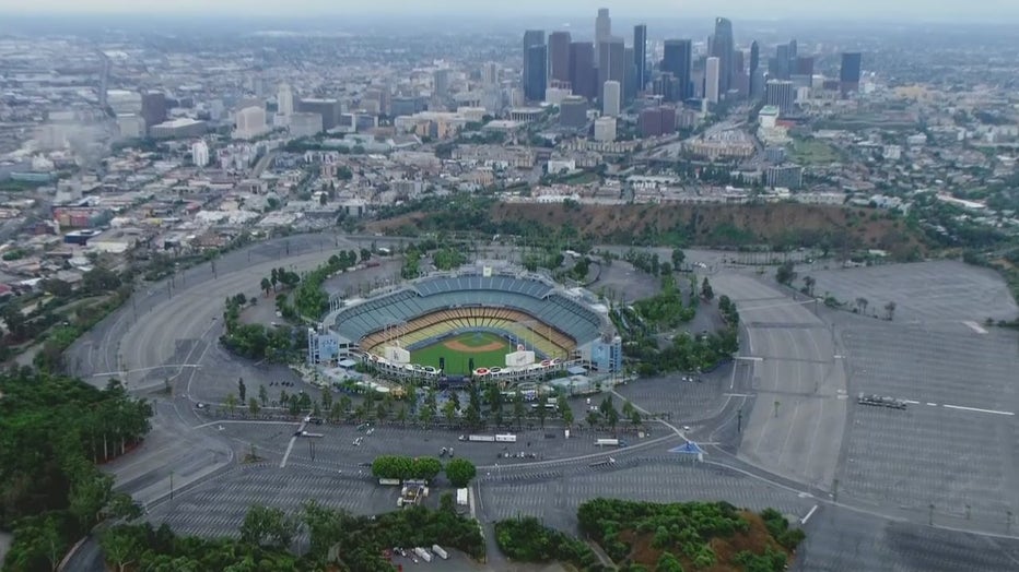 aerial photo of dodger stadium