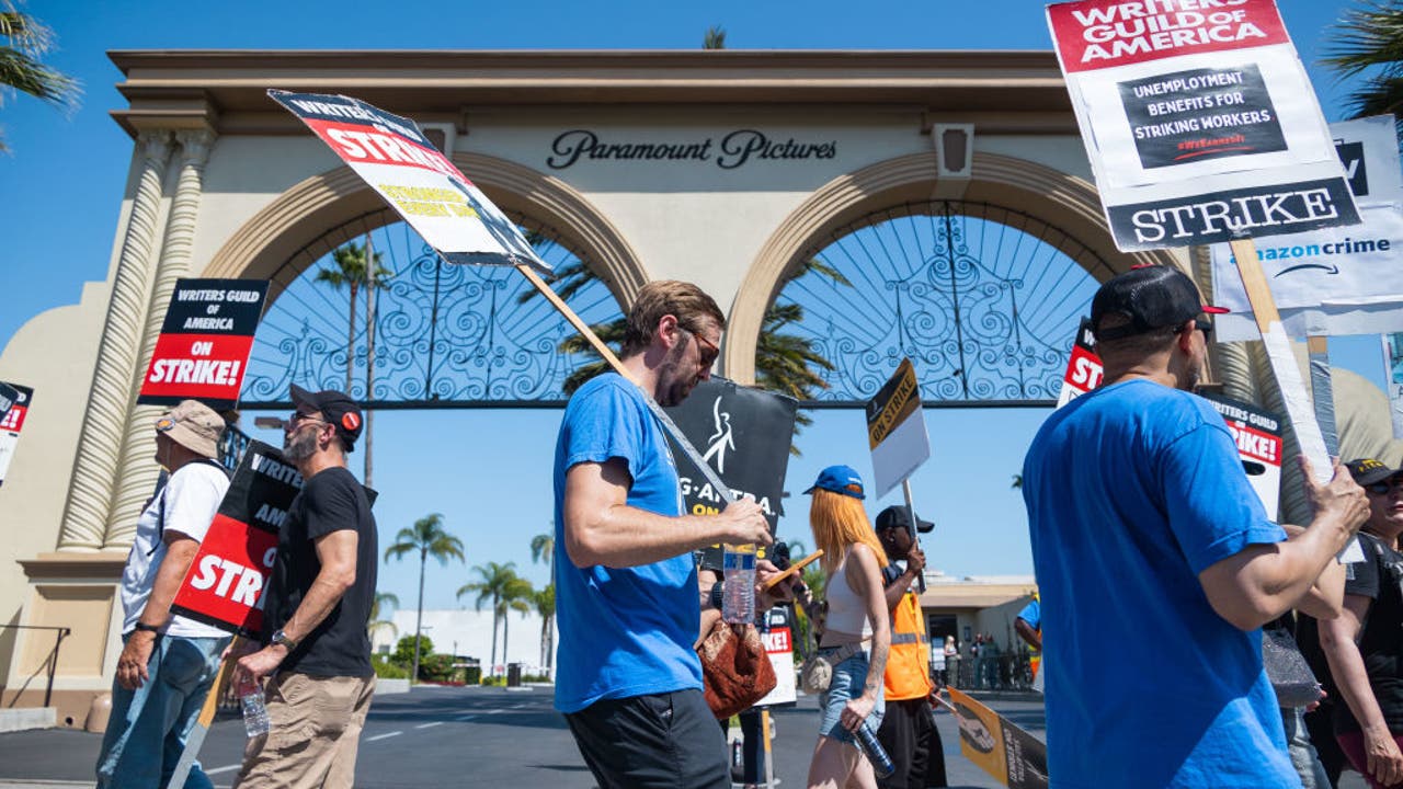 SAG-AFTRA solidarity march underway in Hollywood
