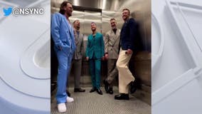 *NSYNC reunites in elevator ahead of MTV VMA appearance