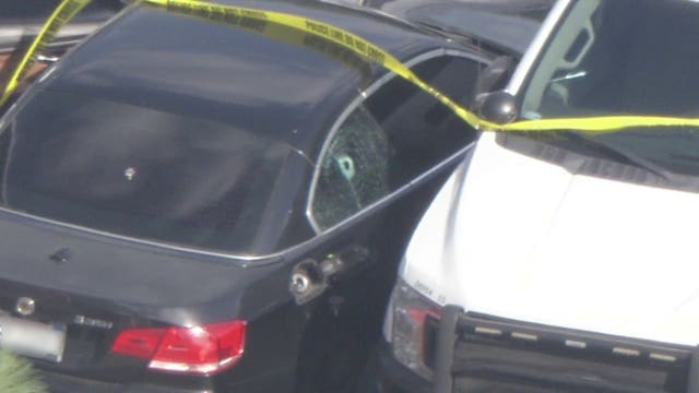 BMW police chase across San Bernardino County ends in crash at gas station