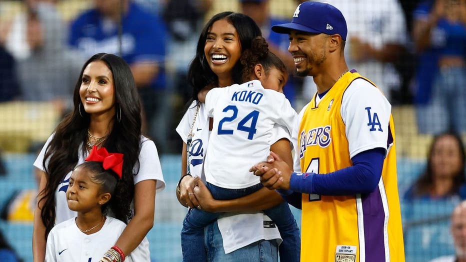 Kobe Bryant's daughter Natalia throws first pitch at Dodgers game
