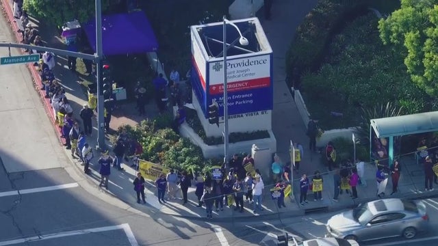 Providence St. Joseph health care workers enter 2nd day of strike in Burbank