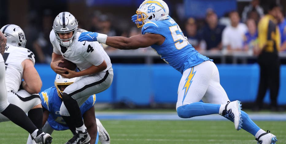 Mack has 6 sacks, Herbert has 3 TDs sending Chargers to 24-17 win