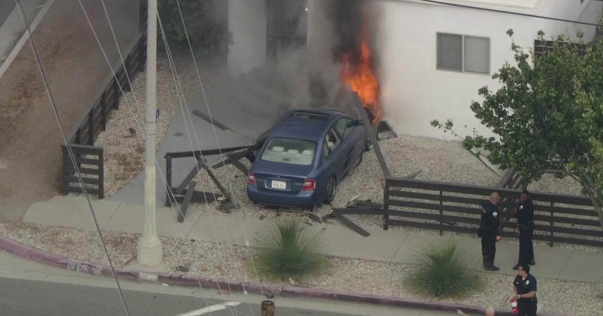 Vehicle erupts in flames after pursuit driver crashes into South LA ...