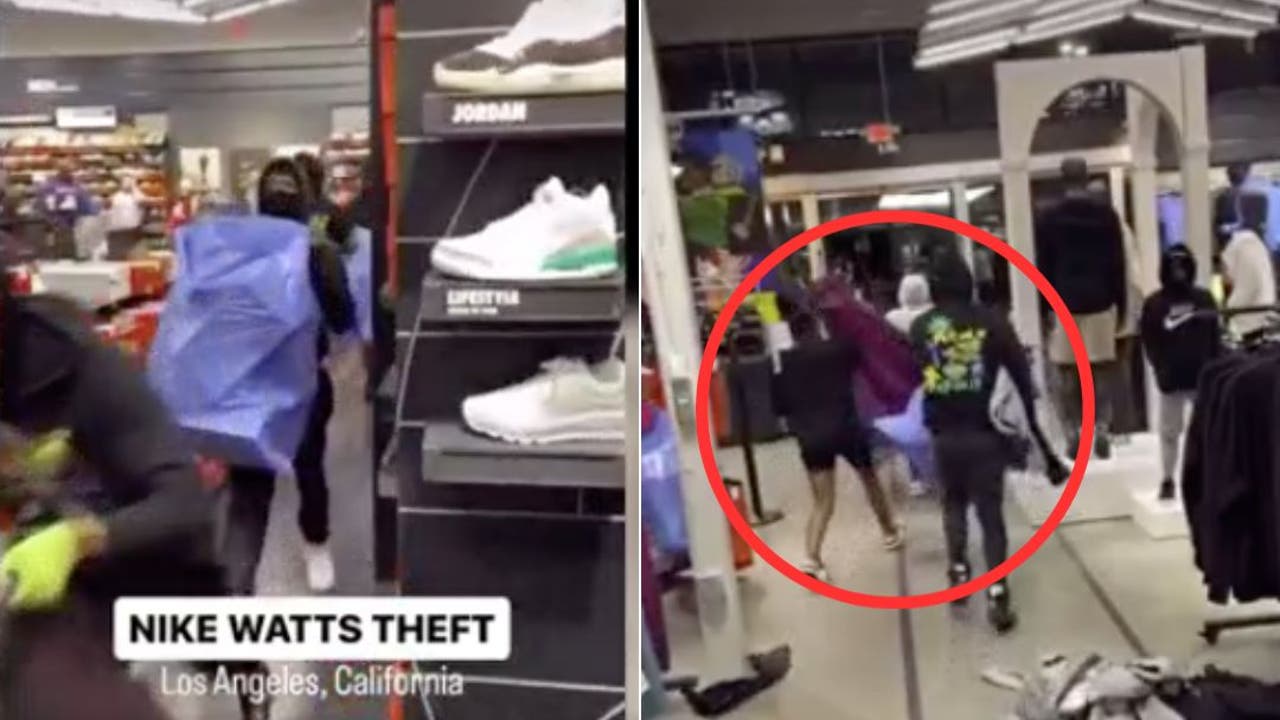 Shoppers trash nike clearance store