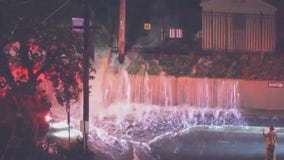 Redondo Beach neighborhood streets flooded by ruptured water tank pipe