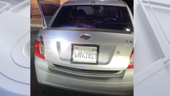 'Beautifully written' California license plate on stolen car leads to woman's arrest