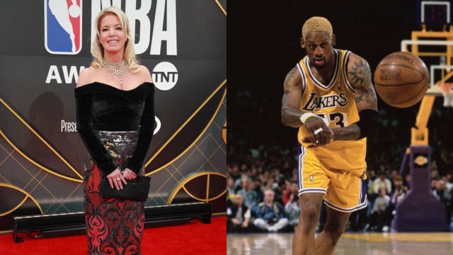 Lakers owner Jeanie Buss addresses Dennis Rodman's claim that the two briefly dated