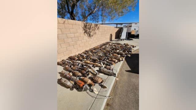 Over 100 allegedly stolen catalytic converters recovered at Victorville 'chop shop'