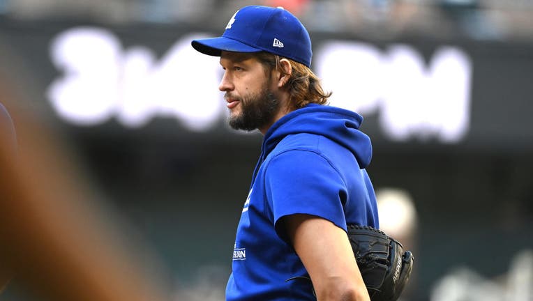 Clayton Kershaw #22 of the Los Angeles Dodgers prepares for Game Three of the Division Series against the Arizona Diamondbacks at Chase Field on October 11, 2023 in Phoenix, Arizona. (Photo by Norm Hall/Getty Images)