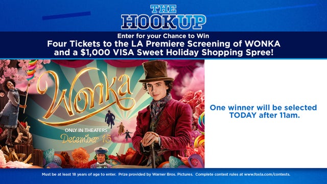THE HOOKUP: 4 tickets to LA premiere of WONKA and $1,000 VISA Sweet Holiday Shopping Spree
