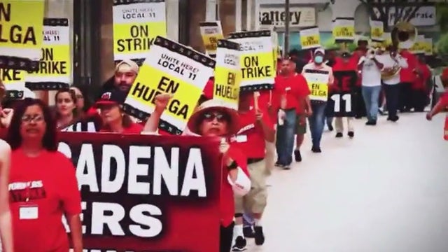 Pasadena hotel workers walk off job hours before Rose Parade
