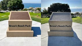 Bruce's Beach memorial plaque stolen from Manhattan Beach monument