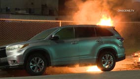 3 cars burn down in South LA; LAPD checking to see if fires set by arson