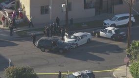 Another police chase ends in a crash near South Los Angeles