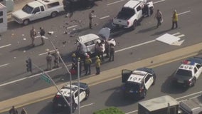 Teenager steals car, crashes into patrol unit during East LA pursuit