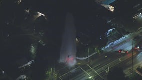 Car smashes through hydrant in West Hills; driver, passenger run from scene
